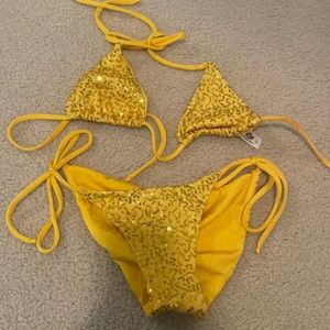 Yellow sequin bikini